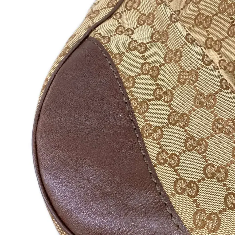 Gucci GG/Charlotte Tote Bag 203504 Beige Dark Brown Jacquard Leather